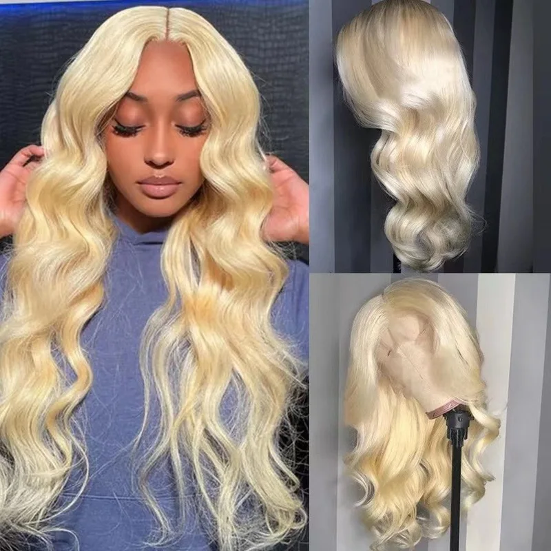 European and American women's wigs, fashionable middle-parted long wavy hair, lace front wig wholesale