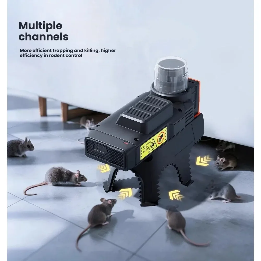New Indoor Electric Mouse Trap High Voltage Battery Operated Automatic Rat Catcher Rodent Pest Control Device with Lithium Batte