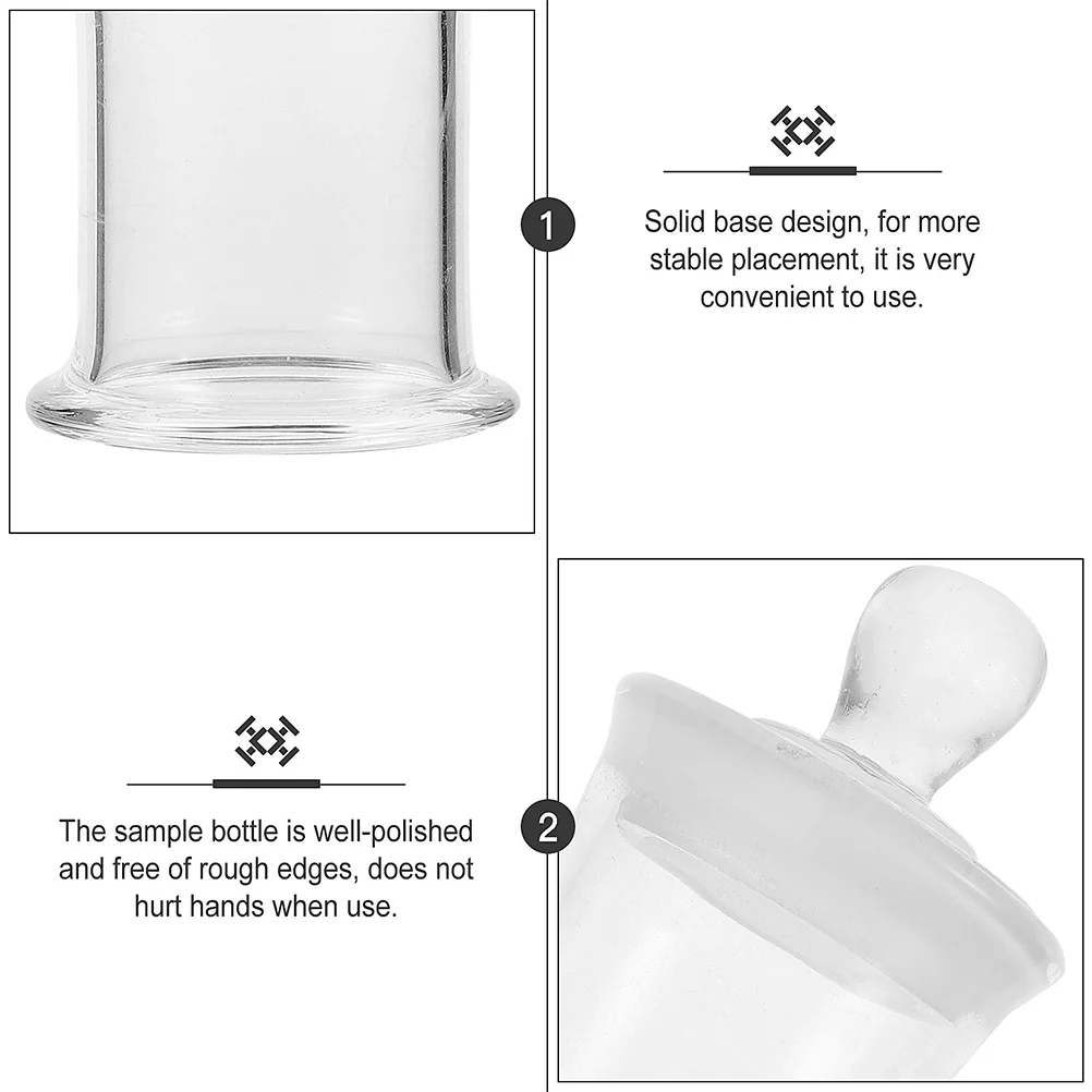 2-teilige Probenflasche mit hohem Borosilikatgehalt, Laborproben-Experimentierzubehör, Fläschchen aus Glas
