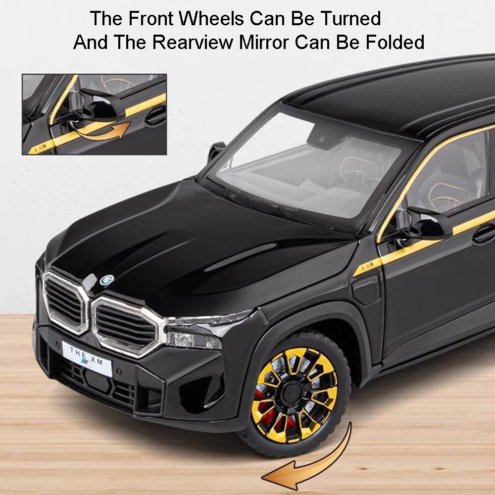 1:24 XM X5 합금 다이캐스트 모델 자동차 장난감 문 열림 소리와 빛 풀백 충격 흡수 시뮬레이션 차량 어린이용