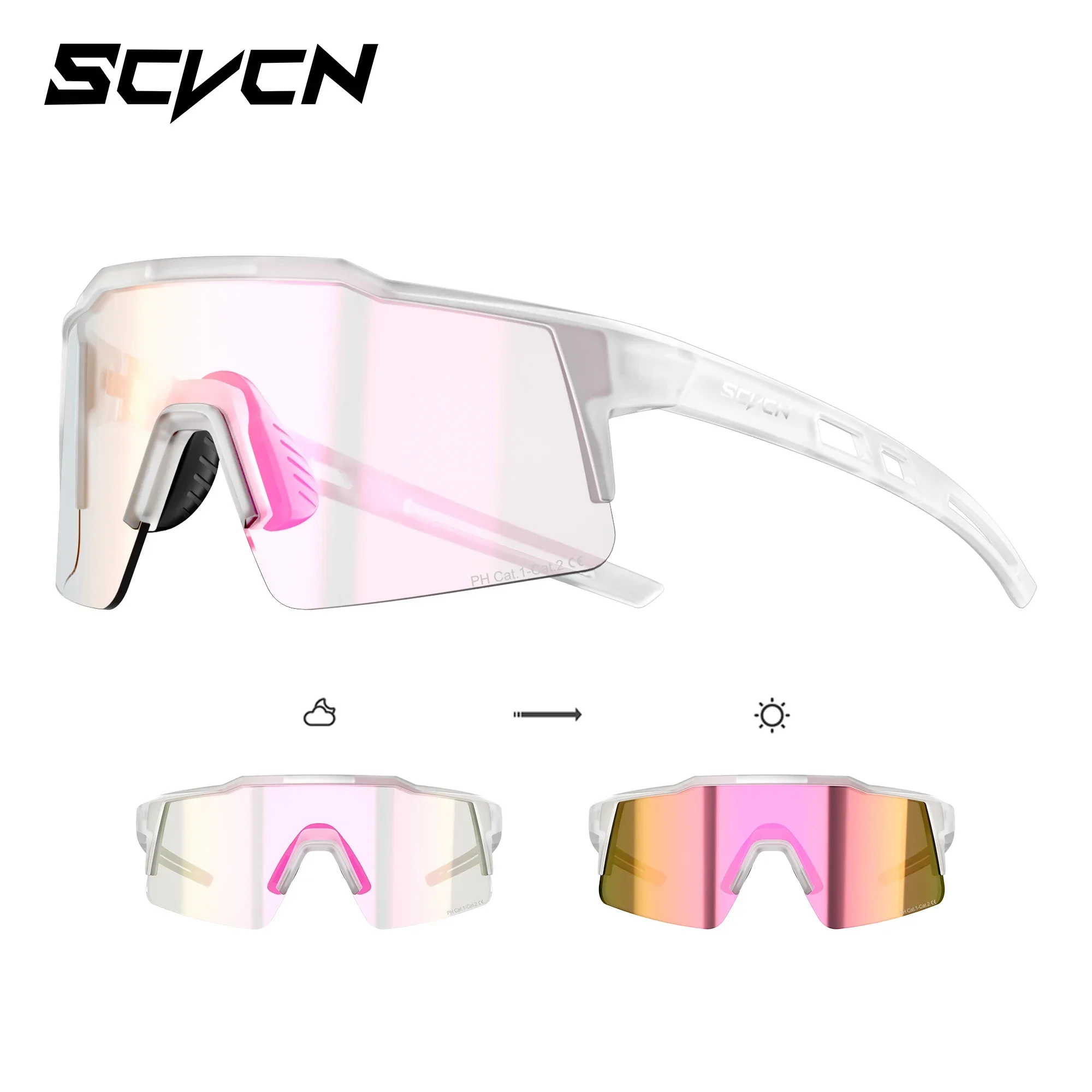 SCVCN Herren Photochrome Fahrrad-Sonnenbrille, Wanderbrille, Fahr- und Angelbrille, Damen Reise-, Golf-, MTB-, Fahrrad- und Pickleball-Brille – Detail 11