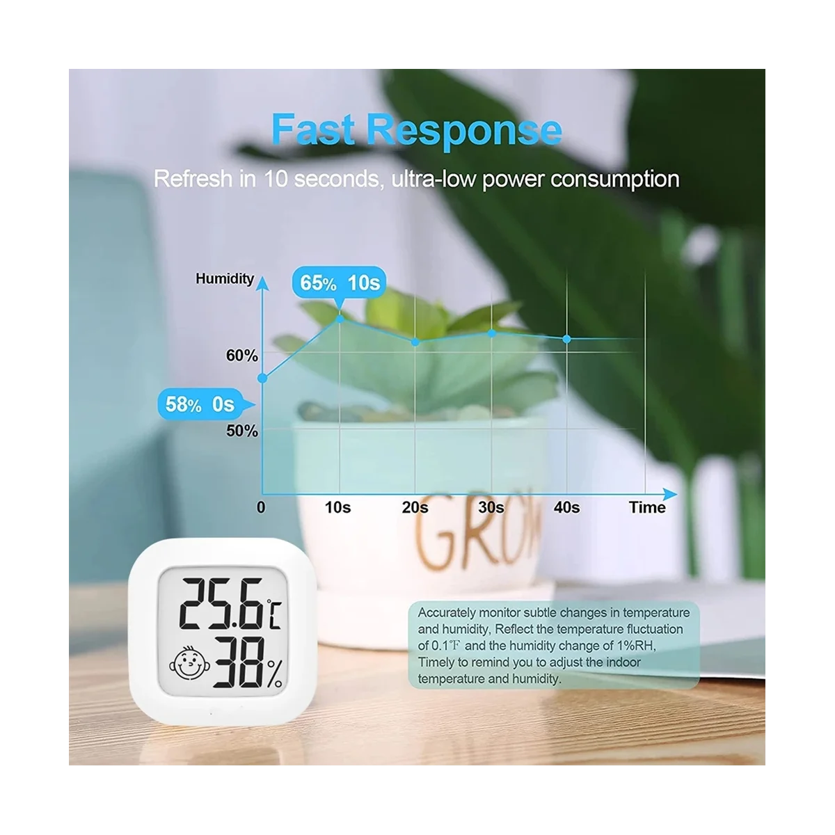 Mini termómetro Digital LCD para interiores, higrómetro, medidor de temperatura y humedad, Sensor, 12 piezas