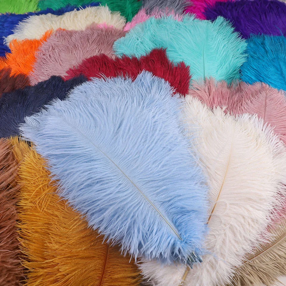 10Pcs 30-35cm Ostrich Feathers for Crafts Wedding Decoration 12-14