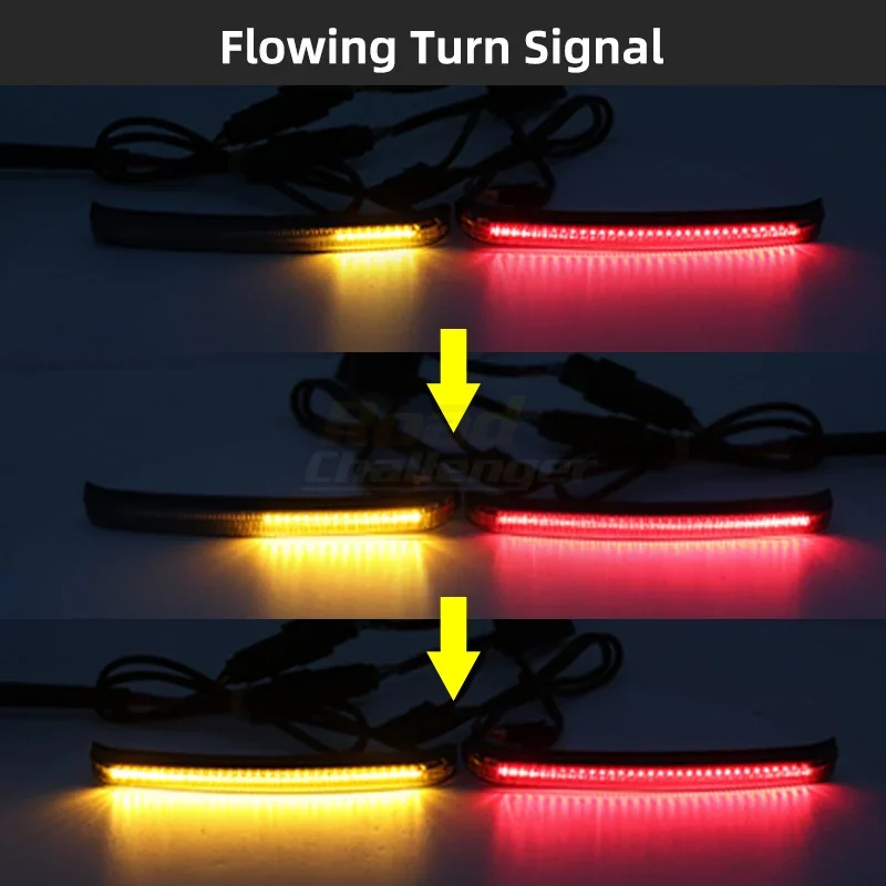 Motorcycle LED Saddlebag Brake Flowing Turn Signal Accent Light For Harley CVO Touring Electra Road Glide Ultra Limited 2014-Up - view 4