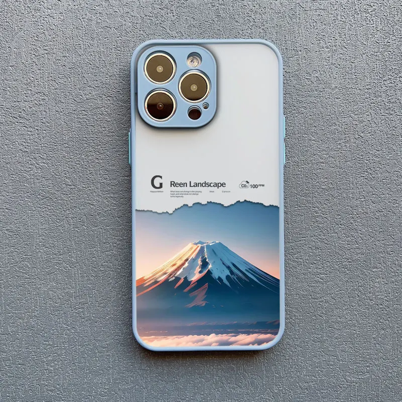 Nightfall Mountain Landscape Phone Case for iPhone 17 16 Pro Max 15 14 Pro Max Plus 13 12 11 Pro Max Mini Shockproof Cover Funda