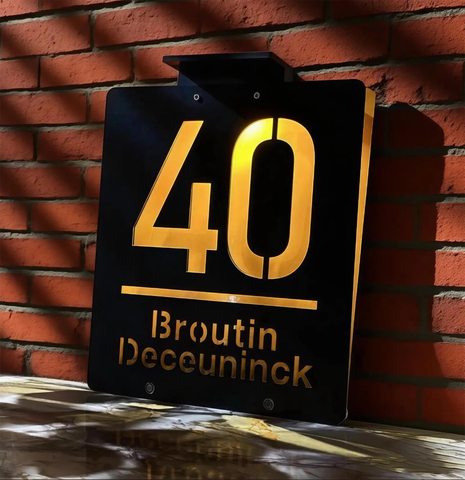 

Personalized Exterior Solar House Sign 3D Acrylic Address Family Name Door Plate Solar House Number Outdoor LED Street Door Sign