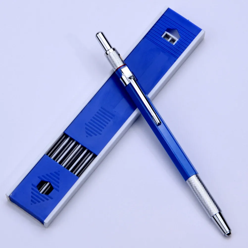 2Sets Carpenter Drawing Pencil Automatic Lead Pencil for Precision Marking Hard Surfaces Drafting Office Woodworking Comfortable