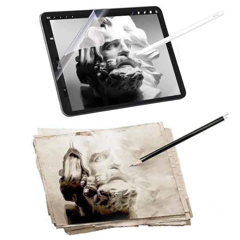 3 قطعة واقي للشاشة على شكل ورق لجهاز Ipad 10th gen Pro 11 12.9 Air 5 4 3 10.2 9 8 7 Mini 6 غير لامع مضاد للبصمة فيلم ورقي