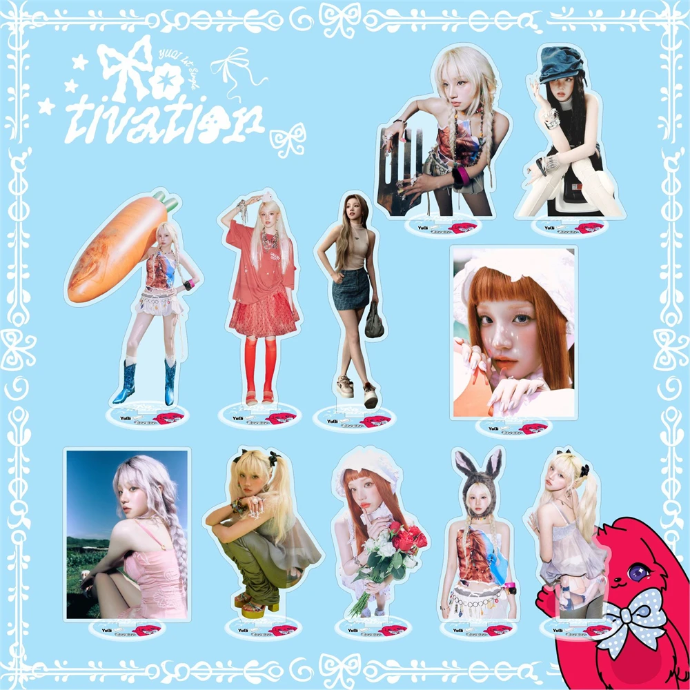 

KPOP I-DLE YUQI Album Motivation Acrylic Standing Figure YUQI Fashion Shape Standing Model Desktop Ornament Fans Collect Gifts