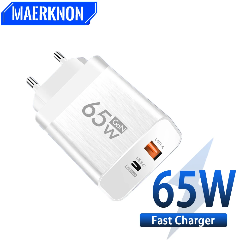 USB PD Charger Fast Charging Type C 65W GaN Quick Charge Adapter For iPhone 14 Pro Xiaomi 13 Samsung Huawei Wall Phone Charger