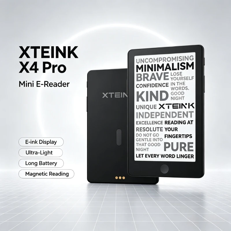 XTEINK X4 Pro E-ink Screen Reader with Home Key Touchscreen Touch Front Light Eye Protection Pocket Portable X4pro E-book Reader