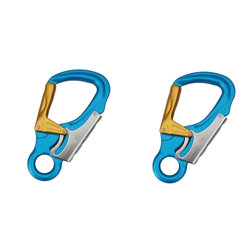 2X 35KN Aviation Aluminum Carabiner Main Lock Outdoor Rock Climbing Carabiner Hanging Hook Buckle,Blue