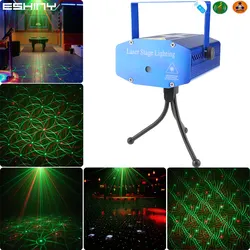 Mini R & G ruchome 4 wzory projektor laserowy światło dyskotekowe DJ Bar taniec dom Party Christmas Flash lampa sceniczna pokaż YR4