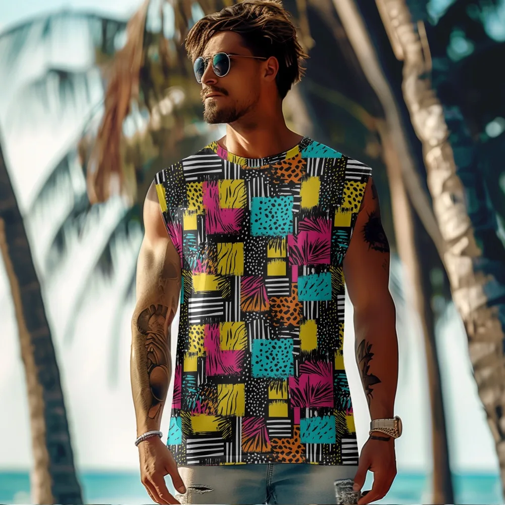 

Men Gym Tank Tops Printed Summer Fitness Sleeveless Bodybuilding Breathable Slim Fit Training Vest Must-Have Fitness Gear