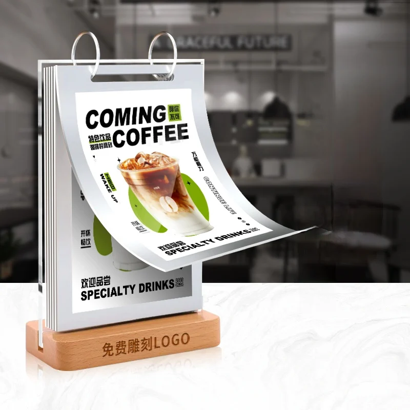 3 PCS A6 148x105mm Flip Pages Acrylic Sign Holder Display Stand Photo Poster Ad Frame Restaurant Table Menu Flyer Price Holder