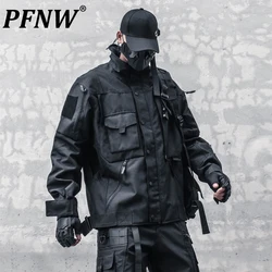 PFNW Niche Design Trendy Darkwear Multi Pockets Tactical Jackets For Men Autumn Winter Waterproof  New Techwear Coats 12Z2334