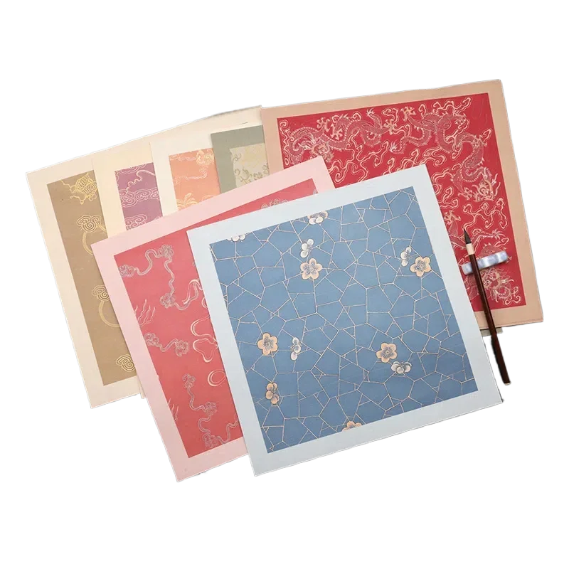 Batik Half Ripe Xuan Paper Blank Calligraphy Works Competition Rice Paper Antique Running Seal Regular Script Xuan Paper Art