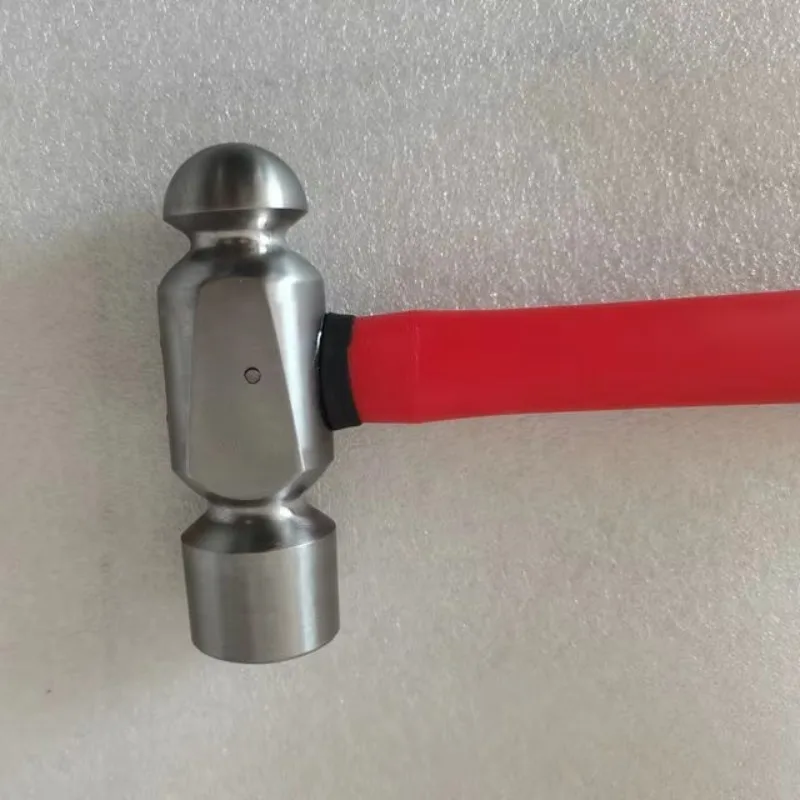 Martello a testa sferica non magnetico per utensili in titanio da 1 libbra con manico in fibra di vetro