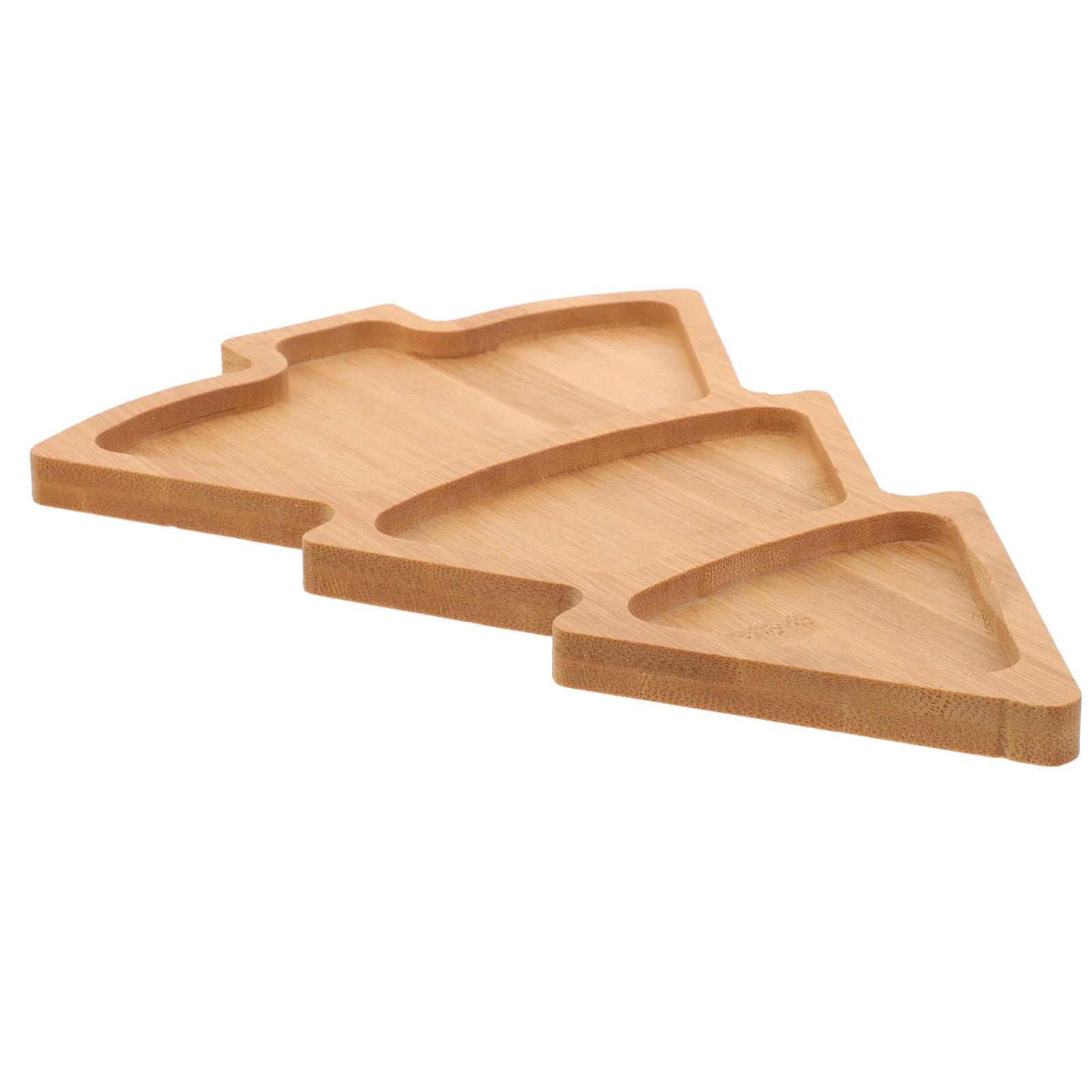 

Bamboo Xmas Tree Shaped Plate Beautiful Appearance Large Capacity for Fruits Nuts and Snacks Decorative Serving Dish