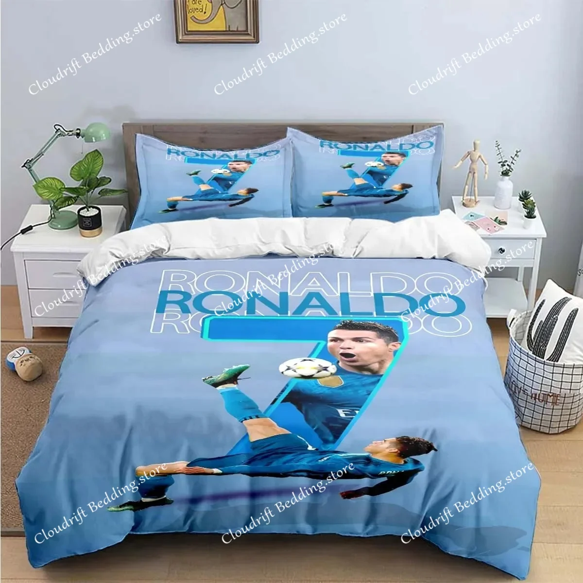 

Fashion Football Star M-Messi R-Ronaldo Printing Bedding Set Duvet Cover Comforter Bed Youth Kids Girl Boys Luxury Gift741