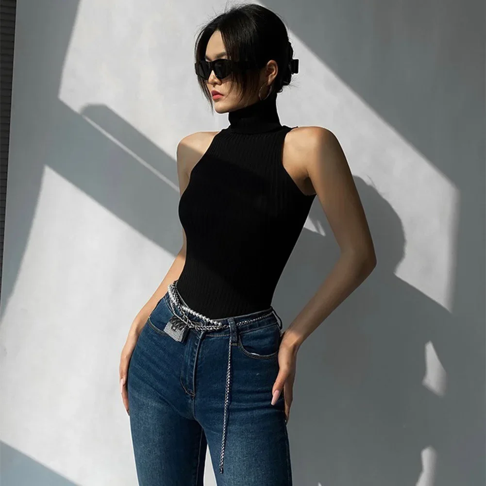 For Club For Daily Wear Women Vest Hong Kong Style Sexy Brand New Moderate Elasticity Sexy Style Solid Color Pattern