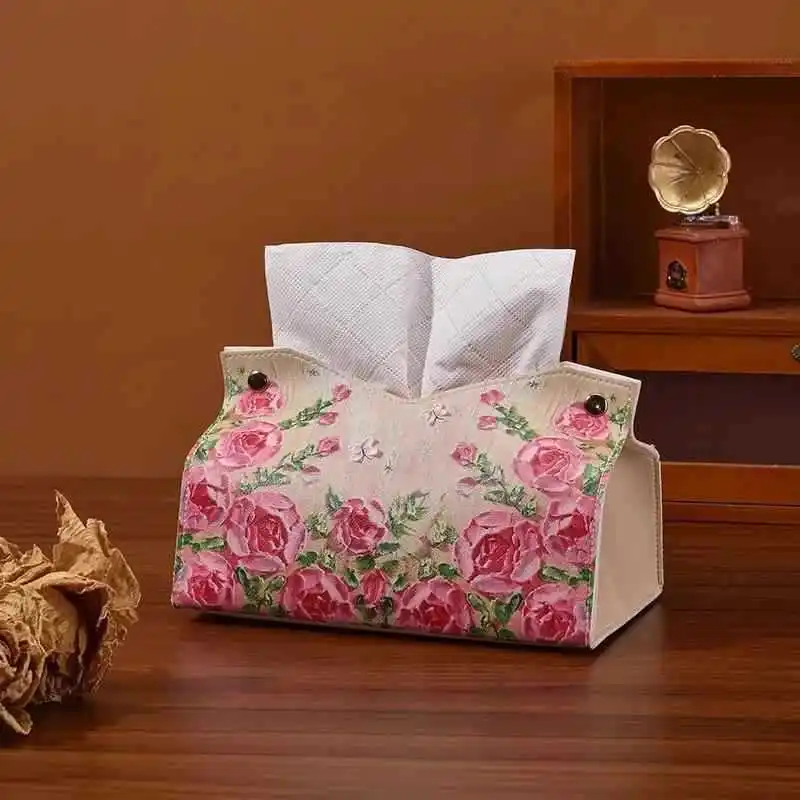 Tissue Box Living Room Kitchen Bedroom Household Pumping Paper Box Creative High-end Tissue Bag High-end Tissue Storage Box