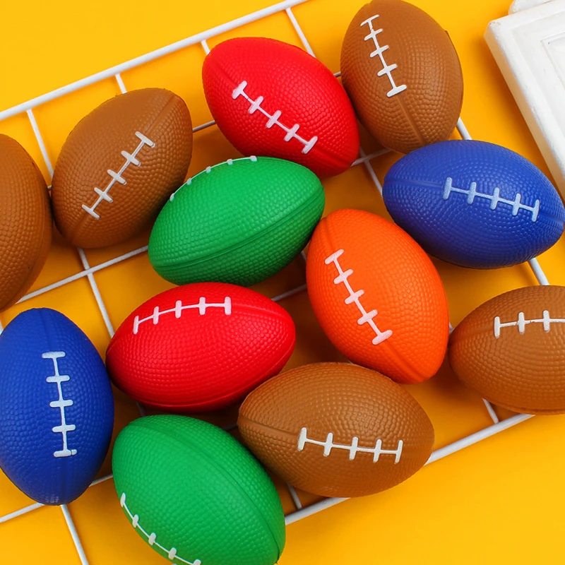 Bola de aperto de rugby sólida de espuma pu para liberação e alívio de pressão, bola de brinquedo de futebol