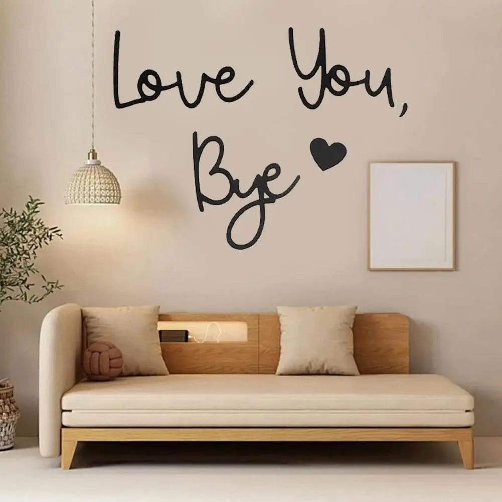 Love You Bye Sign Wall Decor Wooden Letters Wall Decor Bye Love You Wooden Script Sign - Wall Art Home Decor For Love & Farewell