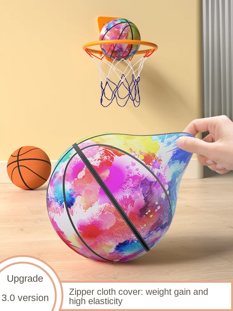 Cubierta de tela, esponja de baloncesto silenciosa, pelota silenciosa de alta elasticidad, juguete para interiores