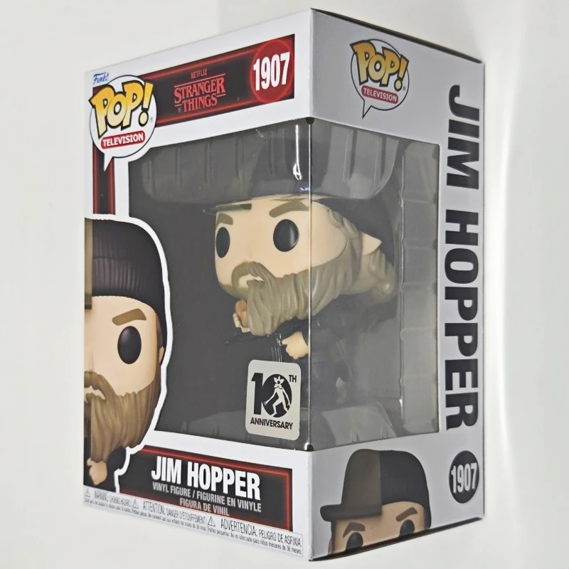 Funko Pop! Original Stranger Things Jim Hopper #1907 Split Face 10th Vinyl Figure Collectible Model Desktop Ornament Toy Gift