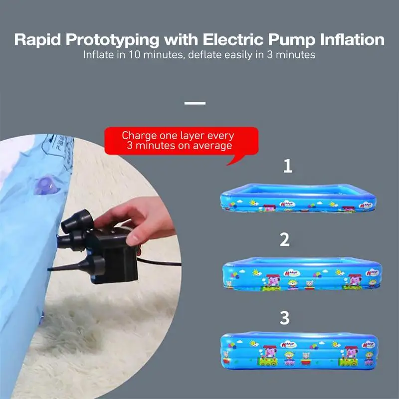 Electric Air Pump For Inflatables Quick-Fill Portable Air Pump With 3 Nozzles Inflator Deflator For Couch Air Mattress Bed Pools