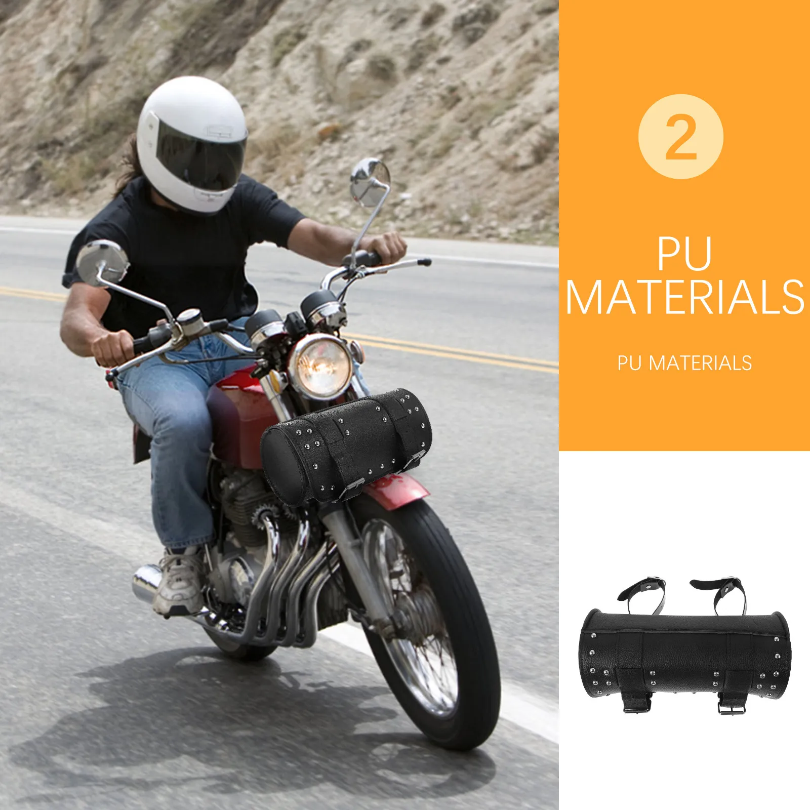 

Motorcycle Saddle Bag Organizer Small Motorcycle Bag Weather Resistant PU Saddlebag for Electric Scooter Rack Mount Storage