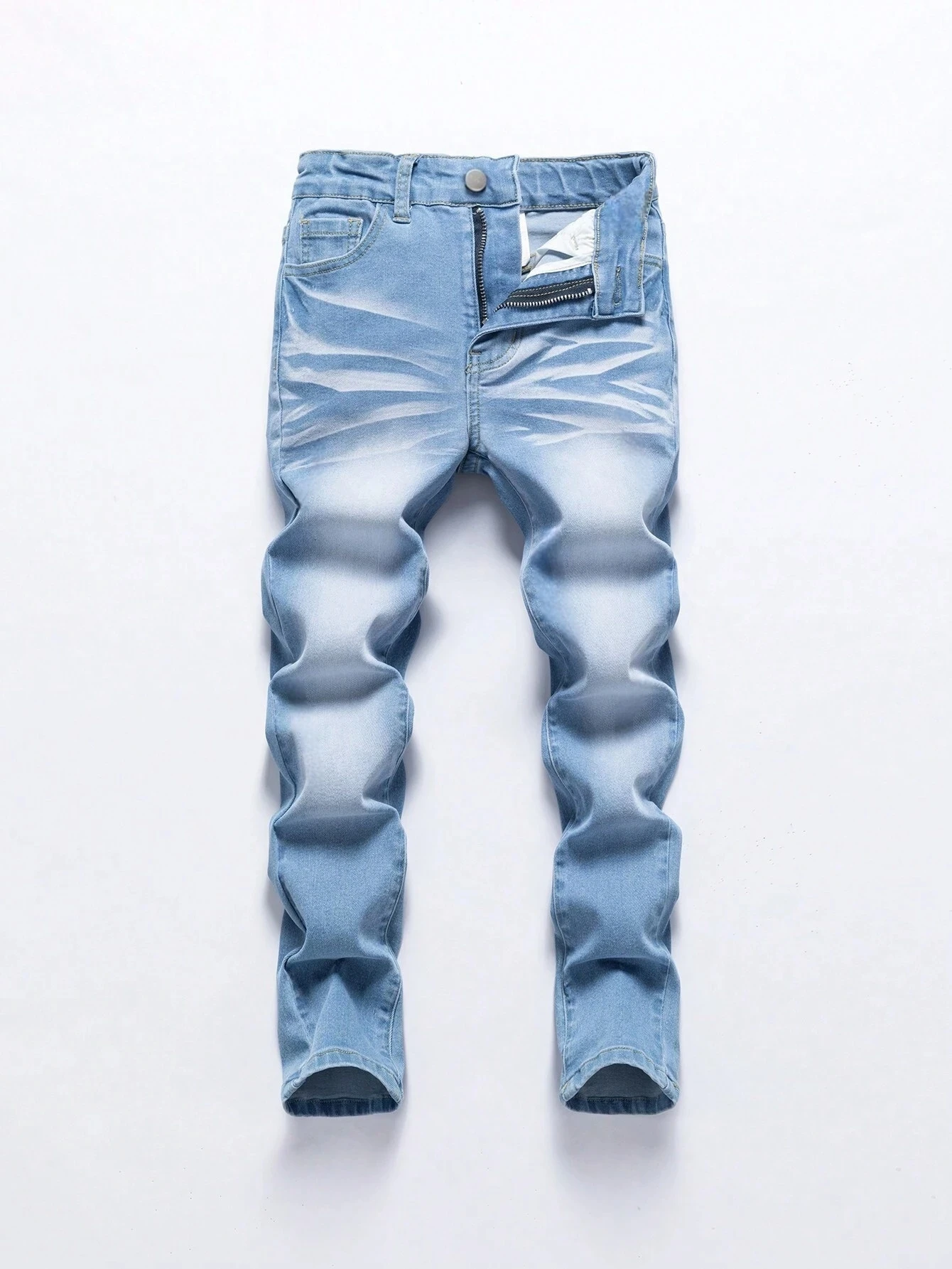 

1 шт. мужские повседневные модные узкие джинсы, потертые джинсовые синие джинсовые брюки в американском уличном стиле, удобные и универсальные