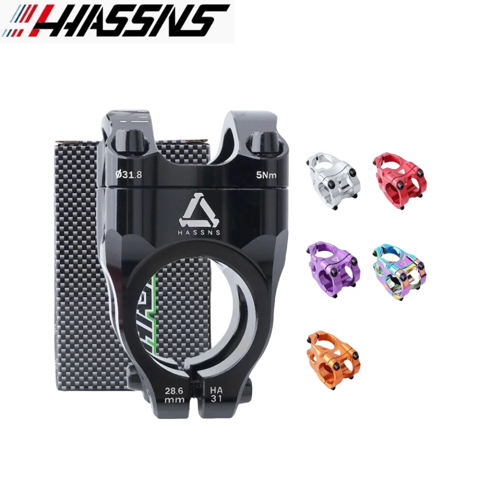 

HASSNS MTB Stem AM/FR/DH Ultra-Light Hollow CNC Riser Bar Downhill Off-Road High Strength Forged Alloy 31.8mm Clamp​