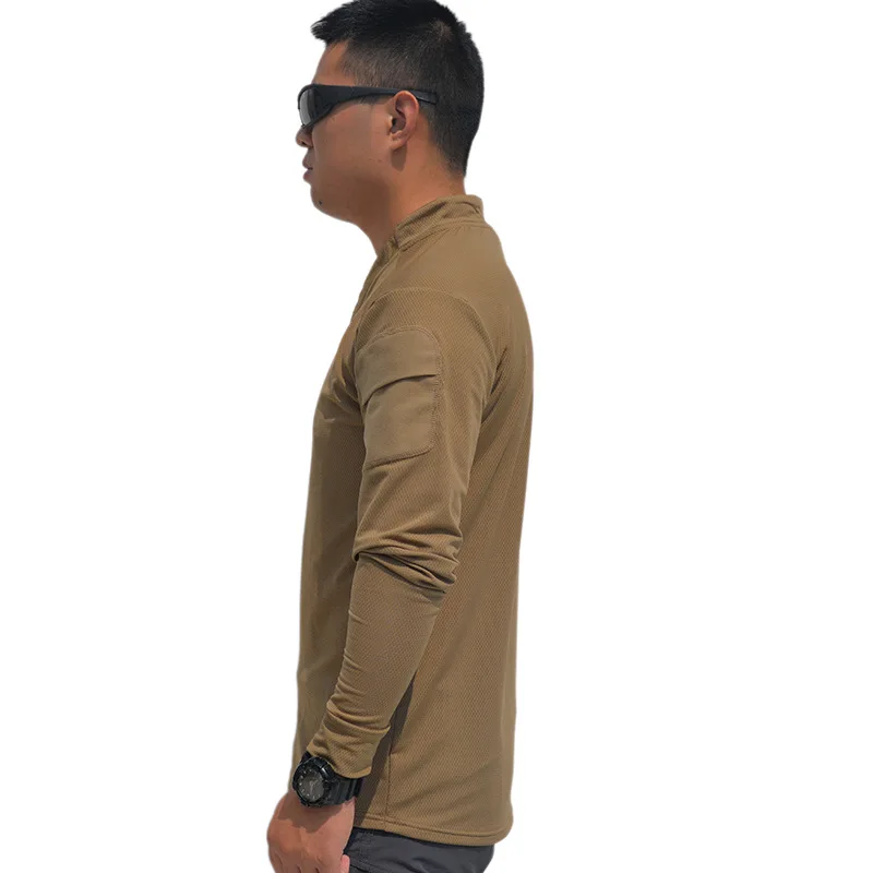 Tactical CAG T-Shirt Outdoor Solid Color Arm Pocket Quick drying T-shirt Long Sleeves