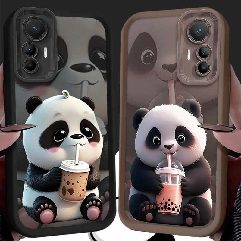 Drink Tea Milk Panda Soft Case for Xiaomi POCO X6 X5 X4 GT X3 NFC F3 F4 F5 F6 M5S C65 M6 Pro 4G 13T 12T 11T 13 12 11 Lite 5G NE