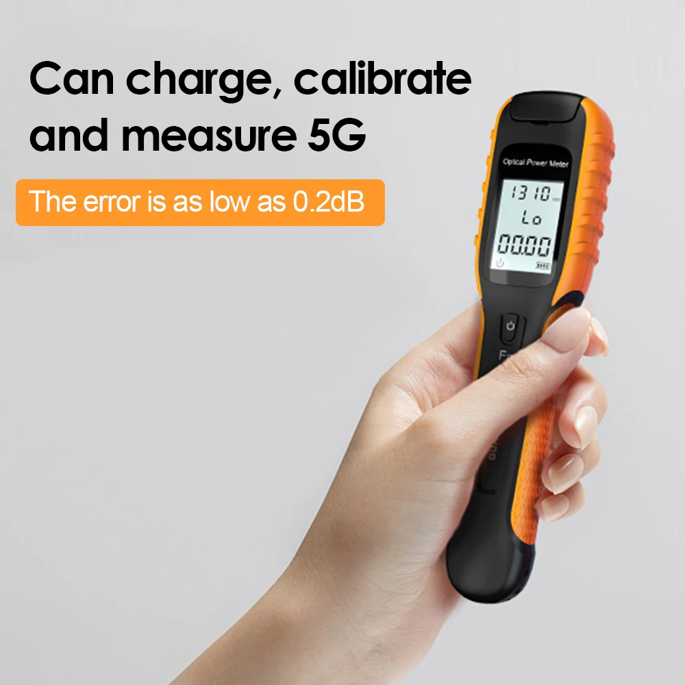 Medidor de Energia Óptico de Alta Precisão Bateria Recarregável Fibra Óptica Cabo Cabo Cabo Testador Ferramenta fc sc st Universal Porto