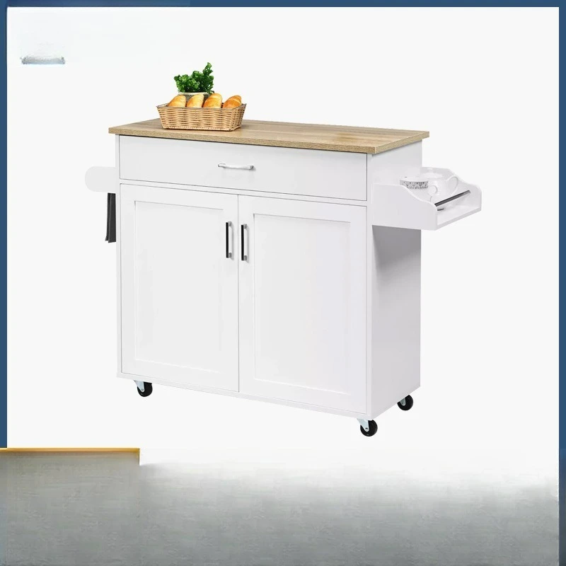 Household food cart light luxury shelves, kitchen food cart can hold wine tableware side cabinet red wine tea cart
