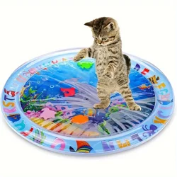 Interactive Cat Water Mat with Floating Fish, Perfect for Boredom Relief and Playtime, Use with Tap Water