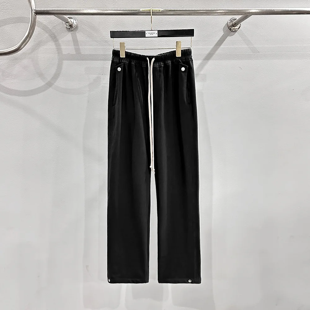 Men Straight Pants Cargo Women's Sweatpants Cotton Gothic Casual Autumn Cross Solid Black Long Pants Size XL