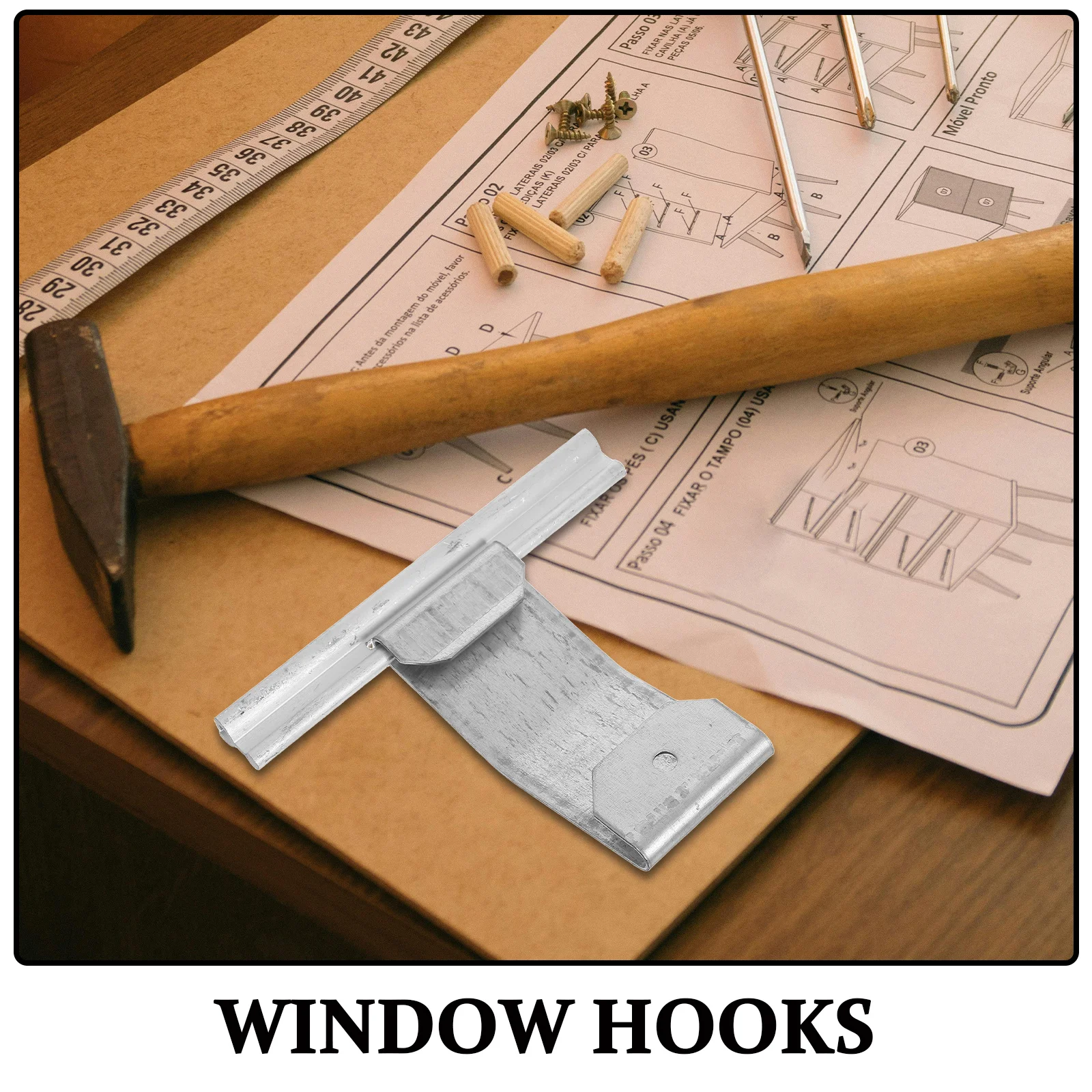 2 قطعة دعم الصلب المجلفن سميكة للأبواب مصراع المتداول يندبروف نافذة قفل الأمان معدن دائم #6