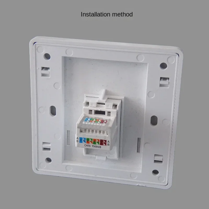 5PCS-86 Network Category 6 Gigabit Computer Single Port RJ45 CAT.6 Wall Mounted Panel