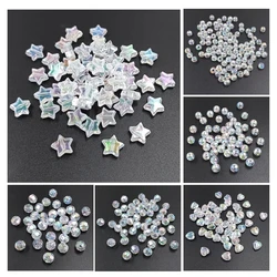 6-10mm 20/50pcs Acrylic Star Beads DIY Handmade transparent Materials Heart AB Colored Jewelry Making Necklaces for Earrings