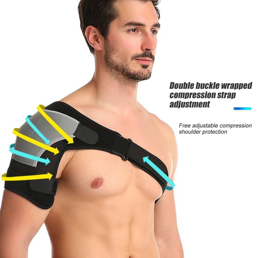 Sports Shoulder Stability Brace with Pressure Pad, for Torn Rotator Cuff, Dislocated AC Joint, Labrum Tear, Shoulder Pain Relief