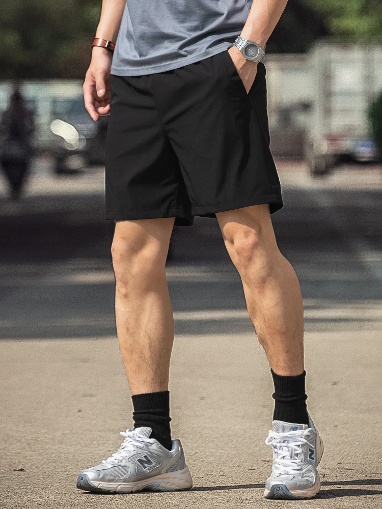 

Bla Qui Dry Breathable Sports orts Men's Fitn Summer Thin Outdoor Running Elastic Fourths Mid-Pants Loose Fit Faio...