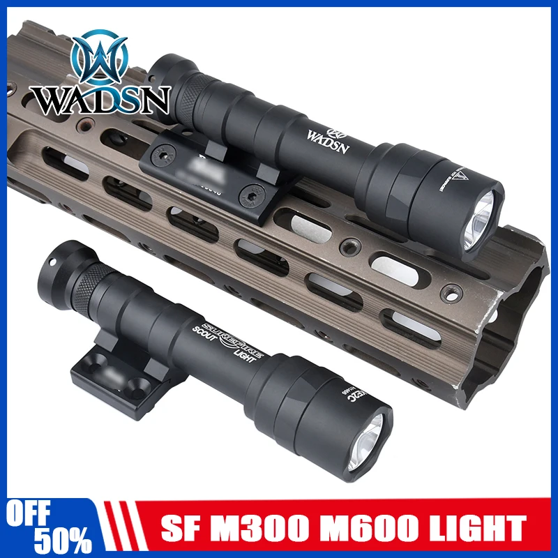 Tactical Surefir M300 M600 Metal Flashlight LED White Light Hunting With DD Offset Mount Base Fit Mlok Keymod SMR 20MM Rail