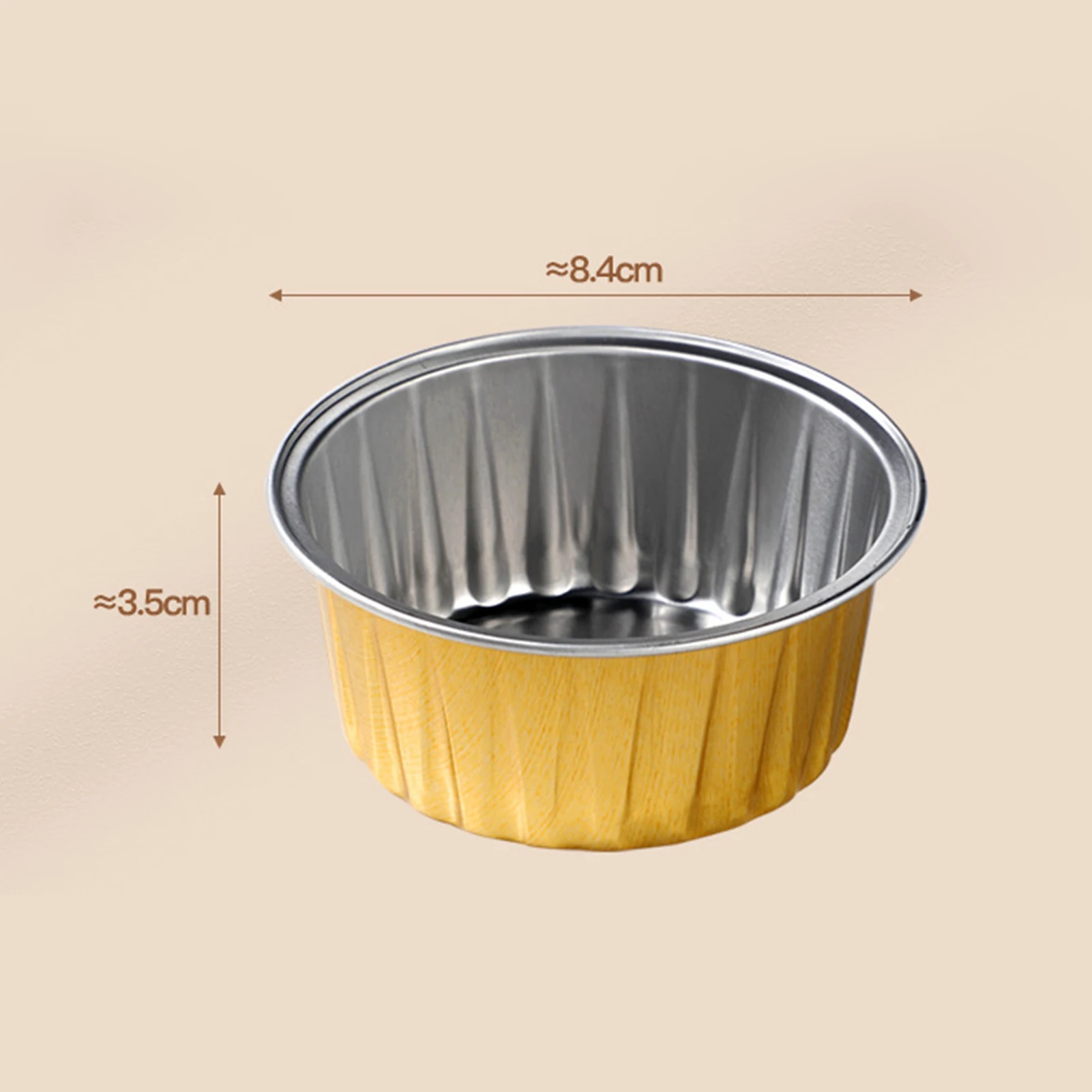 20PCS Reusable Aluminum Foil Cup Pudding Cake Mold Air Fryer Tinfoil Box Small Baking Tray Tinfoil Cups Baking Pastry Tools FU