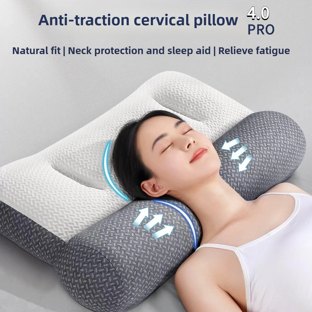 

Zoned Sleep Aid Anti-traction Pillow Soybean Fiber Cervical Spine Support Pillow Core Knitted Home/student/dormitory Pillow