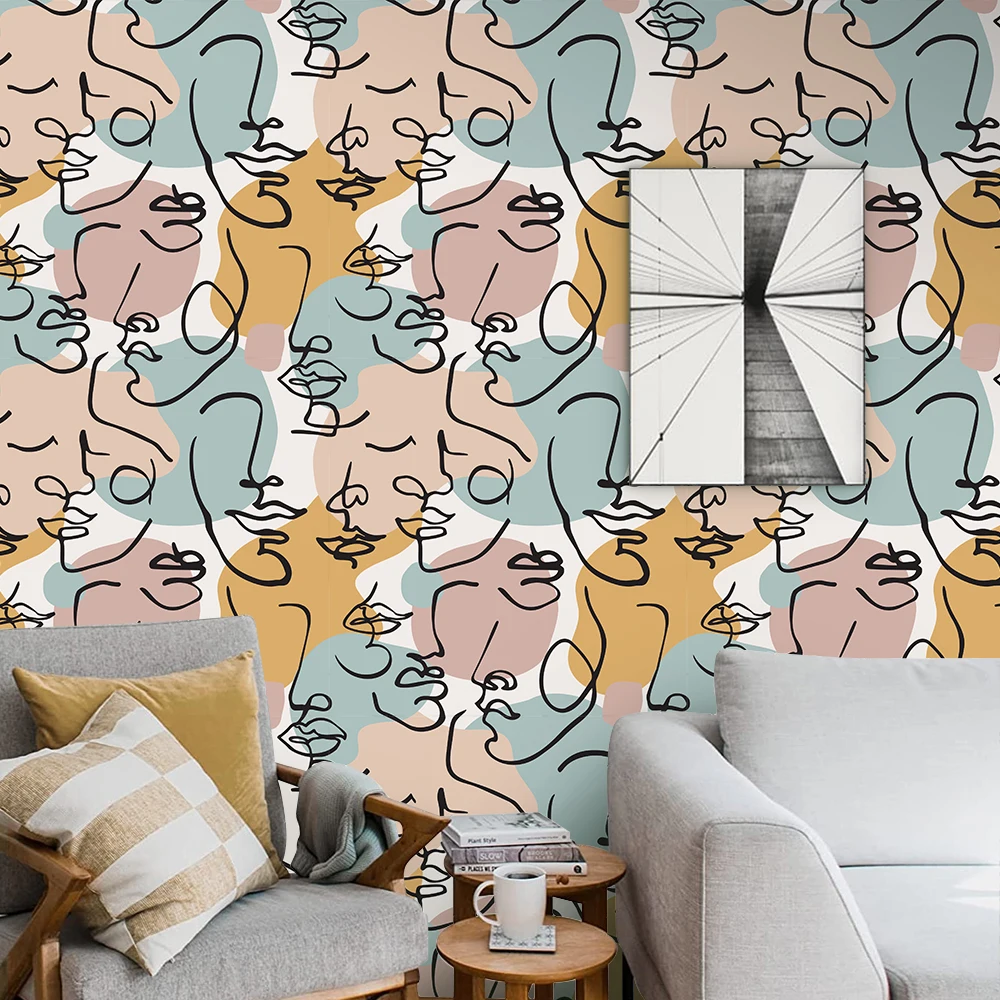 

Художественные обои для лица, утолщенные ПВХ самоклеящиеся водонепроницаемые обои для спальни, украшения дома, стикер на стену