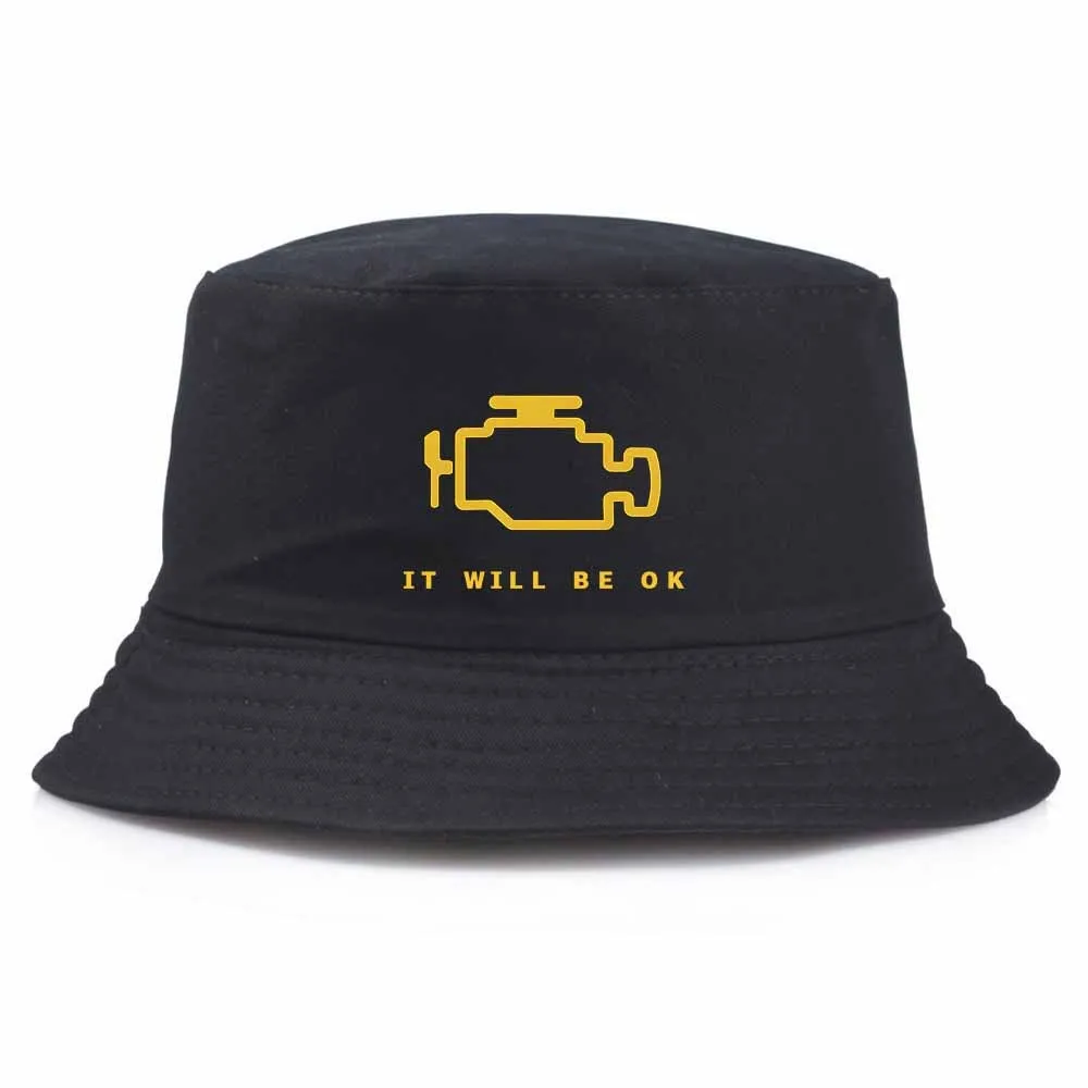 

It Will Be Ok New Fashion Printed Double-sided Fisherman Hat for Men and Women Trendy Sun Hat